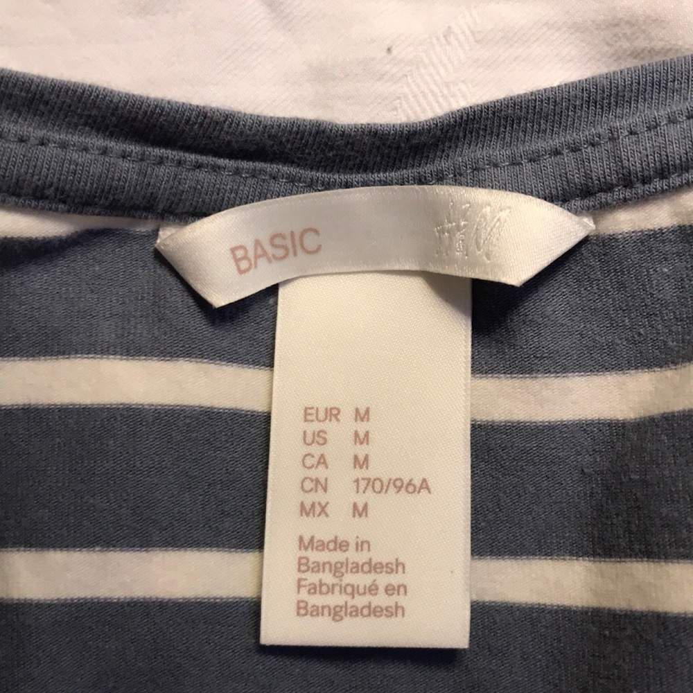 (M) T-shirt dress blue and white stripes - Picture 3 of 3